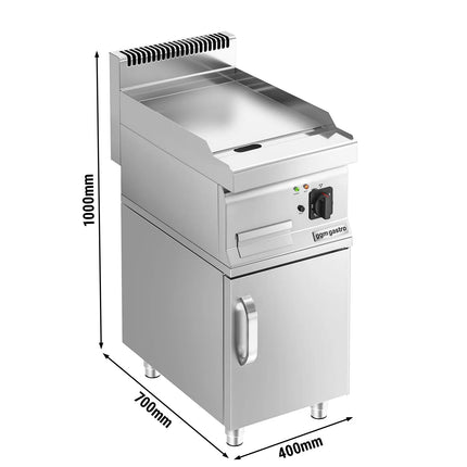 GGM Gastro Commercial Electric Griddle - 3.6kW - Smooth Plate - Cooking area: 395x535mm - with Cabinet Base - 1 Door