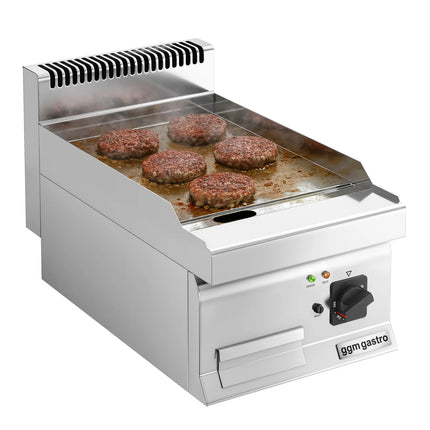 GGM Gastro Commercial Electric Griddle - 3.6kW - Smooth Plate - Cooking area: 400x700mm