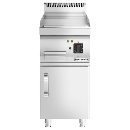GGM Gastro Commercial Electric Griddle - 3.6kW - Smooth Plate - Cooking area: 395x535mm - with Cabinet Base - 1 Door