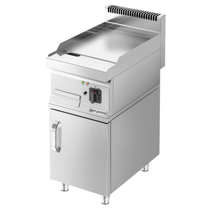 GGM Gastro Commercial Electric Griddle - 3.6kW - Smooth Plate - Cooking area: 395x535mm - with Cabinet Base - 1 Door