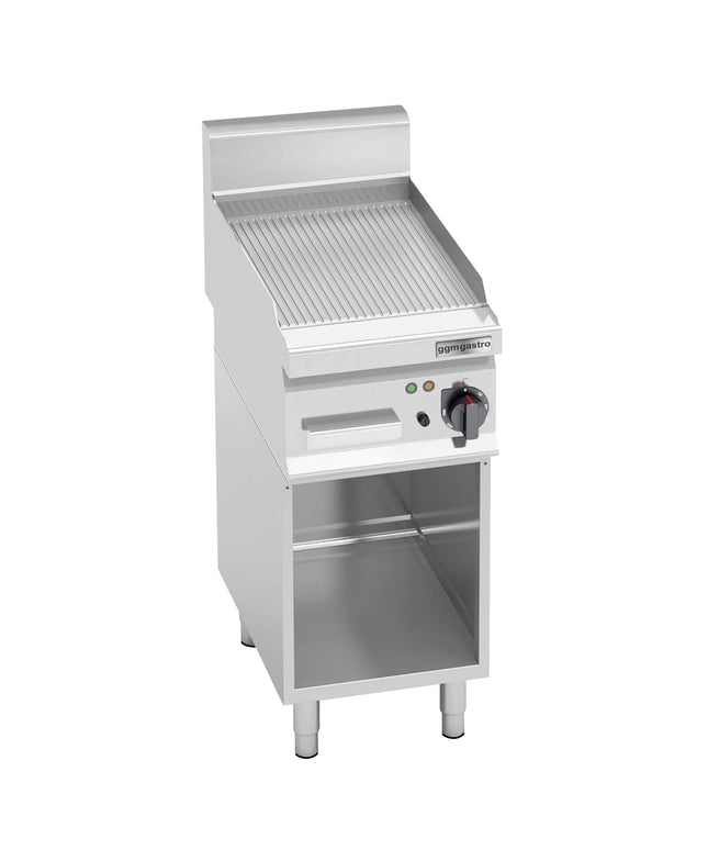 GGM Gastro Commercial Electric Griddle - 4.0kW - Ribbed Plate - Cooking area: 296x430mm - on Stand