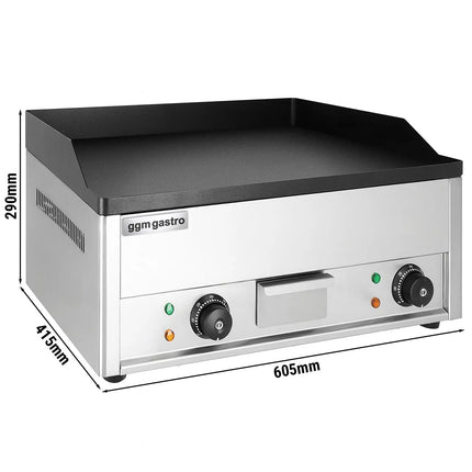 GGM Gastro Commercial Electric Griddle - 4.4kW - Smooth Plate - Cooking area: 600x335mm