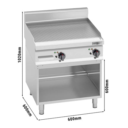 GGM Gastro Commercial Electric Griddle - 8.0kW - Ribbed Plate - Cooking area: 596x430mm - on Stand