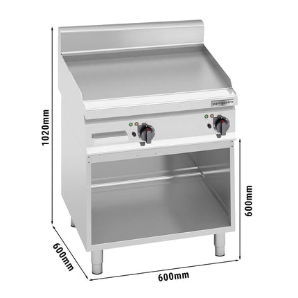 GGM Gastro Commercial Electric Griddle - 8.0kW - Smooth Plate - Cooking area: 596x430mm - on Stand