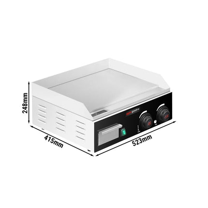 GGM Gastro Commercial Electric Griddle - with Digital Temperature Display - 2.2kW - Smooth Plate - Cooking area: 520x330mm