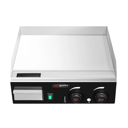 GGM Gastro Commercial Electric Griddle - with Digital Temperature Display - 2.2kW - Smooth Plate - Cooking area: 520x330mm