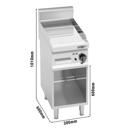 GGM Gastro Commercial Electric Griddle - with Hard Chrome Plate - 4.0kW - Smooth Plate - Cooking area: 296x430mm - on Stand