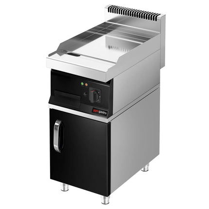 GGM Gastro Commercial Electric Griddle - with Hard Chrome Plate - 4.5kW - Smooth Plate - Cooking area: 395x535mm - with Cabinet Base - 1 Door