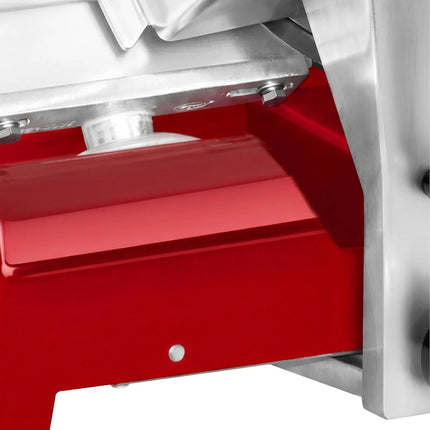GGM Gastro Commercial Electric Meat Slicer 10''/Ø 250 mm – Gravity Feed – 150 W – 0.2–12 mm – 160 mm Cut – Red