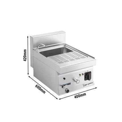 GGM Gastro Commercial Electric Pasta Cooker - Single Tank - Countertop - 18L - 4.5kW - with Drain Tap