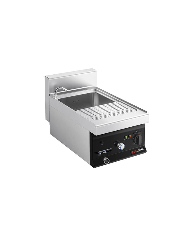 GGM Gastro Commercial Electric Pasta Cooker - Single Tank - Countertop - 26L - 6kW - with Drain Tap - 700mm Depth