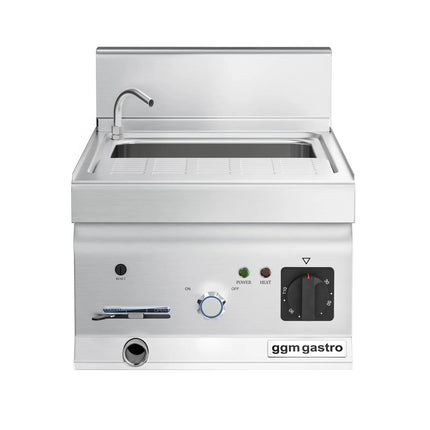 GGM Gastro Commercial Electric Pasta Cooker - Single Tank - Countertop - 26L - 6kW - with Drain Tap