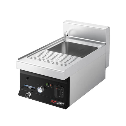 GGM Gastro Commercial Electric Pasta Cooker - Single Tank - Countertop - 26L - 6kW - with Drain Tap - 700mm Depth