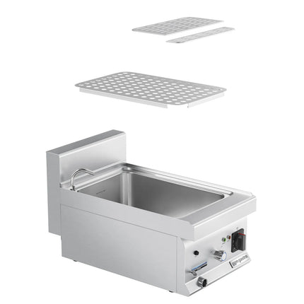 GGM Gastro Commercial Electric Pasta Cooker - Single Tank - Countertop - 26L - 6kW - with Drain Tap