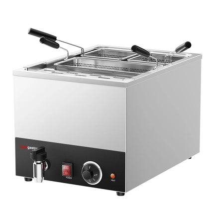 GGM Gastro Commercial Electric Pasta Cooker - Single Tank - Countertop - 40L - 3.2kW - with Drain Tap - with 3 Baskets
