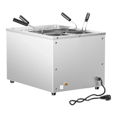 GGM Gastro Commercial Electric Pasta Cooker - Single Tank - Countertop - 40L - 3.2kW - with Drain Tap - with 3 Baskets