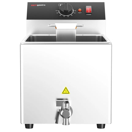 GGM Gastro Commercial Electric Pasta Cooker - Single Tank - Countertop - 8L - 3.25kW - with Drain Tap - with 4 Baskets