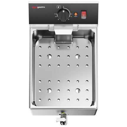 GGM Gastro Commercial Electric Pasta Cooker - Single Tank - Countertop - 8L - 3.25kW - with Drain Tap - with 4 Baskets