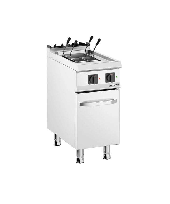 GGM Gastro Commercial Electric Pasta Cooker - Single Tank - Freestanding - 18L - 6kW - with Drain Tap - on Cupboard Base - 1-Door