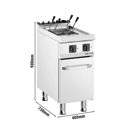 GGM Gastro Commercial Electric Pasta Cooker - Single Tank - Freestanding - 18L - 6kW - with Drain Tap - on Cupboard Base - 1-Door