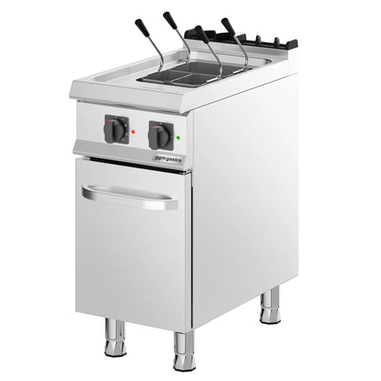 GGM Gastro Commercial Electric Pasta Cooker - Single Tank - Freestanding - 18L - 6kW - with Drain Tap - on Cupboard Base - 1-Door