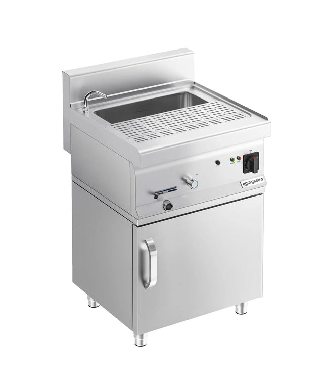 GGM Gastro Commercial Electric Pasta Cooker - Single Tank - Freestanding - 28L - 9kW - with Drain Tap - on Cupboard Base - 1-Door