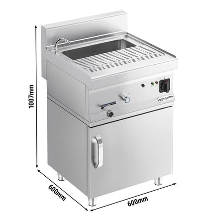 GGM Gastro Commercial Electric Pasta Cooker - Single Tank - Freestanding - 28L - 9kW - with Drain Tap - on Cupboard Base - 1-Door