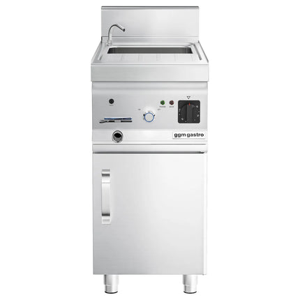 GGM Gastro Commercial Electric Pasta Cooker - Single Tank - Freestanding - 26L - 6kW - with Drain Tap - on Cupboard Base - 1-Door - 700mm Depth