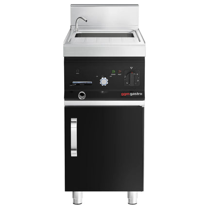 GGM Gastro Commercial Electric Pasta Cooker - Single Tank - Freestanding - 26L - 6kW - with Drain Tap - on Cupboard Base - 1-Door