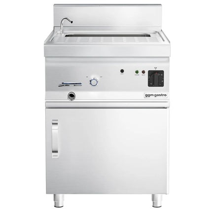 GGM Gastro Commercial Electric Pasta Cooker - Single Tank - Freestanding - 28L - 9kW - with Drain Tap - on Cupboard Base - 1-Door