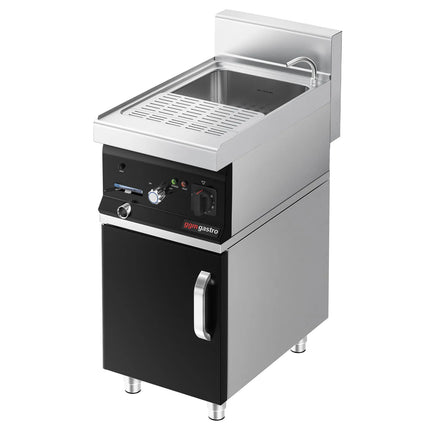 GGM Gastro Commercial Electric Pasta Cooker - Single Tank - Freestanding - 26L - 6kW - with Drain Tap - on Cupboard Base - 1-Door