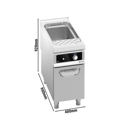 GGM Gastro Commercial Electric Pasta Cooker - Single Tank - Freestanding - 40L - 10kW - with Drain Tap - with Bflex Digital Controls