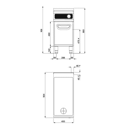 GGM Gastro Commercial Electric Pasta Cooker - Single Tank - Freestanding - 40L - 10kW - with Drain Tap - with Bflex Digital Controls