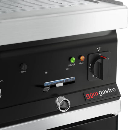 GGM Gastro Commercial Electric Pasta Cooker - Twin Tank - Freestanding - 2x 26L - 12kW - with Drain Tap - on Cupboard Base - 2-Door - 700mm Depth