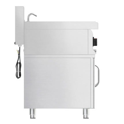 GGM Gastro Commercial Electric Pasta Cooker - Twin Tank - Freestanding - 2x26L - 12kW - with Drain Tap - on Cupboard Base - 2-Door - 700mm Depth