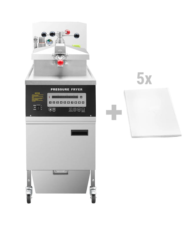GGM Gastro Commercial Electric Pressure Fryer - 24 litres - 13.5kW - Digital - with built-in oil filtration