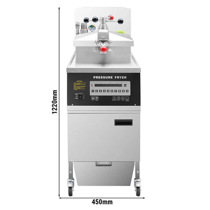 GGM Gastro Commercial Electric Pressure Fryer - 24 litres - 13.5kW - Digital - with built-in oil filtration