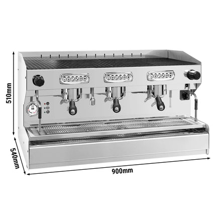 GGM Gastro Commercial Espresso Machine "Allegro" - 3 Group - Pre-infusion System & 2 Steam Wands