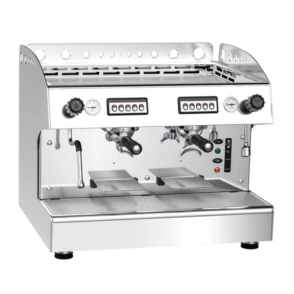 GGM Gastro Commercial Espresso Machine Compact - 2 Group - Manual - Pre-infusion System & 1 Steam Wand