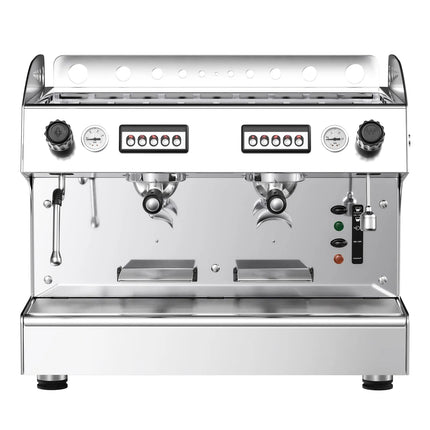GGM Gastro Commercial Espresso Machine Compact - 2 Group - Manual - Pre-infusion System & 1 Steam Wand