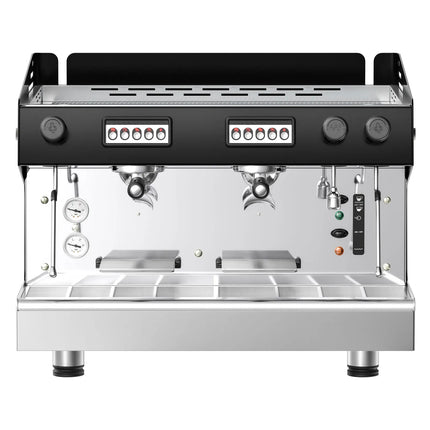 GGM Gastro Commercial Espresso Machine Compact - 2 Group - Manual - Pre-infusion System & 2 Steam Wands