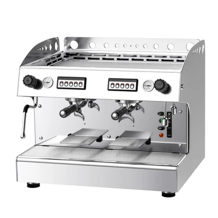 GGM Gastro Commercial Espresso Machine Compact - 2 Group - Manual - Pre-infusion System & 1 Steam Wand