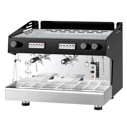 GGM Gastro Commercial Espresso Machine Compact - 2 Group - Manual - Pre-infusion System & 2 Steam Wands