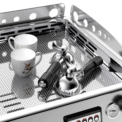 GGM Gastro Commercial Espresso Machine Compact - 2 Group - Manual - Pre-infusion System & 1 Steam Wand