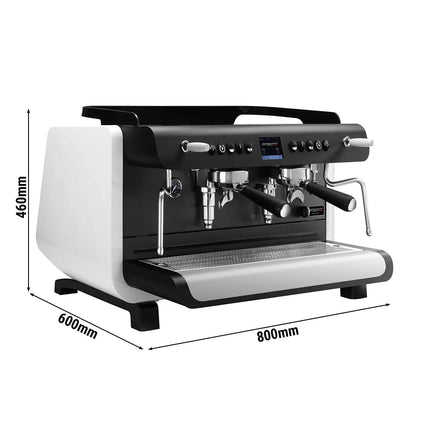 GGM Gastro Commercial Espresso Machine Compact - 2 Group - Multi-boiler - with Touchscreen - Separate Temperature Control - Pre-infusion System & 2 Steam Wands - White