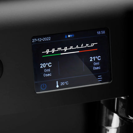 GGM Gastro Commercial Espresso Machine Compact - 2 Group - Multi-boiler - with Touchscreen - Separate Temperature Control - Pre-infusion System & 2 Steam Wands - Black