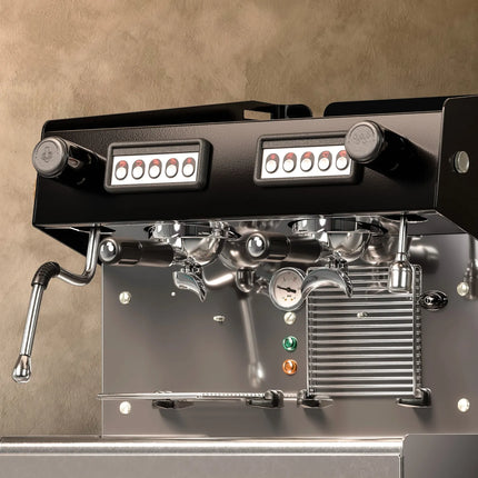 GGM Gastro Commercial Espresso Machine Compact - 2 Group - with Digital Display - Pre-infusion System & 1 Steam Wand
