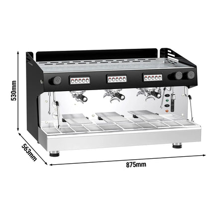 GGM Gastro Commercial Espresso Machine Compact - 3 Group - Manual - Pre-infusion System & 2 Steam Wands