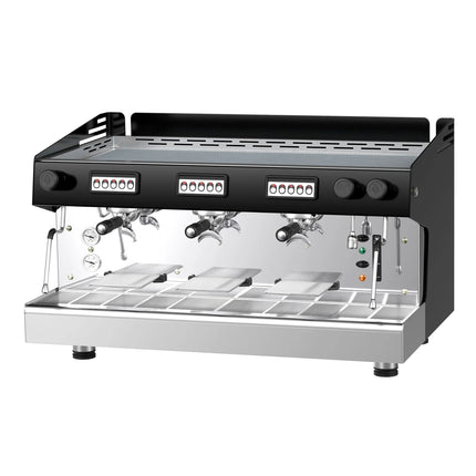 GGM Gastro Commercial Espresso Machine Compact - 3 Group - Manual - Pre-infusion System & 2 Steam Wands