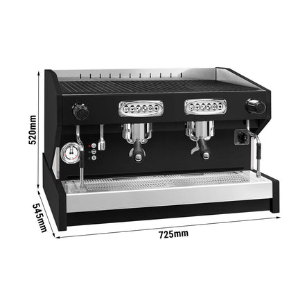 GGM Gastro Commercial Espresso Machine "Eminence" - 2 Group - Pre-infusion System & 2 Steam Wands - Black